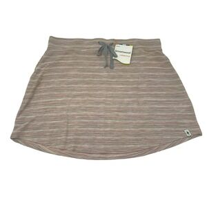 Smartwool Horizon Line Skirt Mineral Pink Striped Merino Wool XL New With Tag